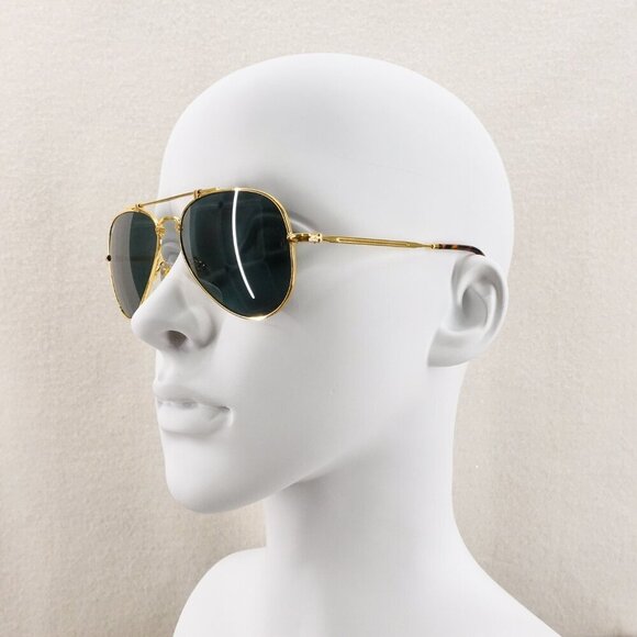 NEVER WORN- Ray-Ban RB8125 Titanium Aviator Sunglasses Gray Blue and Gold OS - Picture 10 of 13